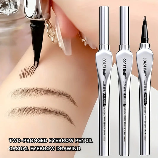 Elevate Your Brow Game with the Beginner-Friendly 2 Forks Tip Eyebrow Pen COAST BABY – Waterproof, Long-Lasting, and Smudge-Proof!