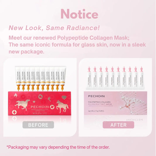 Revitalize Your Skin with Pechoin's Pink Polypeptide Collagen Illuminating Mask - Achieve a Dewy Glow and Firm-Looking Skin with This No-Rinse Cream-to-Clear Face Mask!