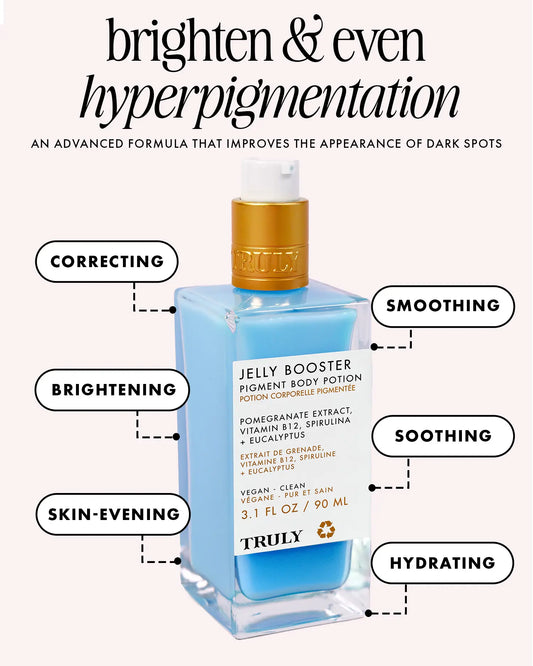 Jelly Booster Pigment Body Potion – Targeted Discoloration Treatment with Pomegranate & Vitamin B12 – Corrects Dark Spots, Hyperpigmentation & Acne Scars – Boosts Collagen and Renews Skin for a Smoother, Even Tone – Suitable for All Skin Types