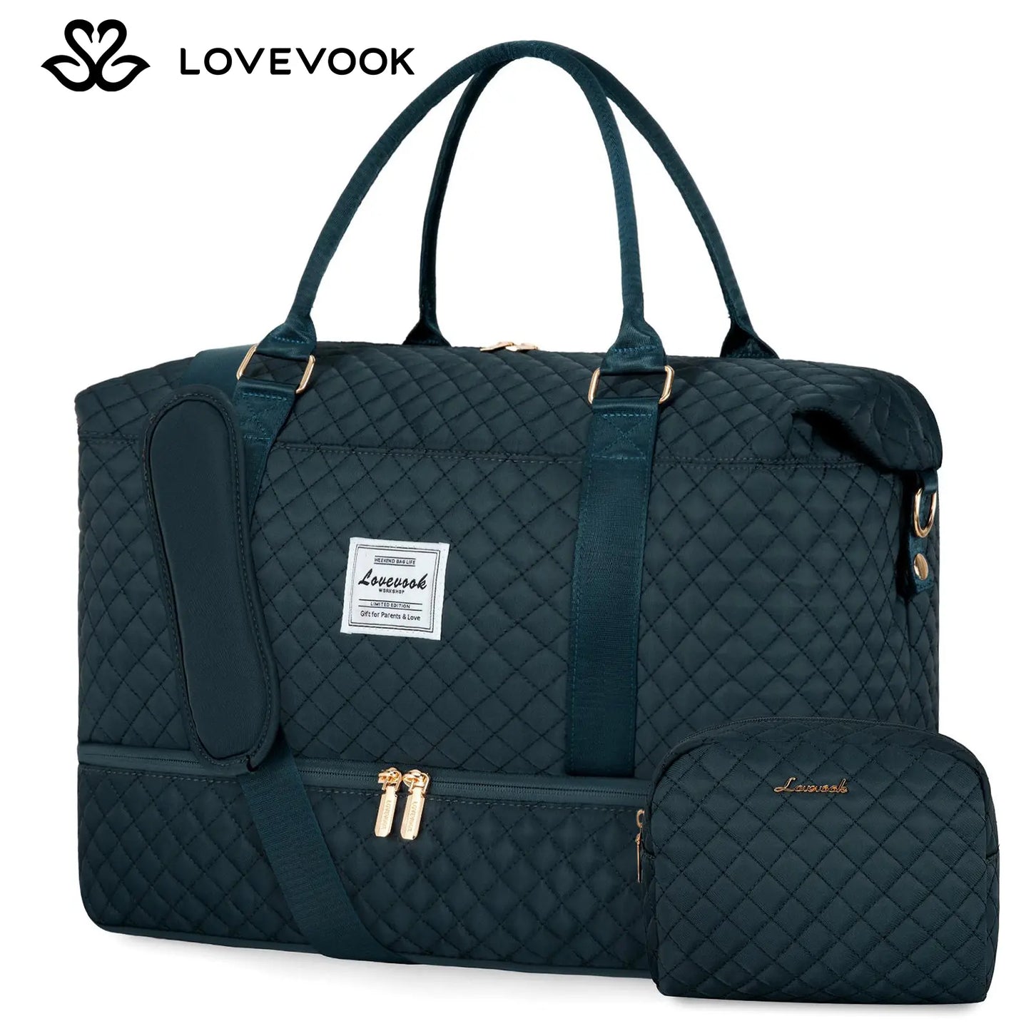 LOVEVOOK Weekender Bag Travel Duffel Bag with Shoe Compartment and Toiletry Bag for Women, Hospital Bag for Mom, Carry on Overnight Bag, Travel Essentials. Tiktokshopbacktoschool
