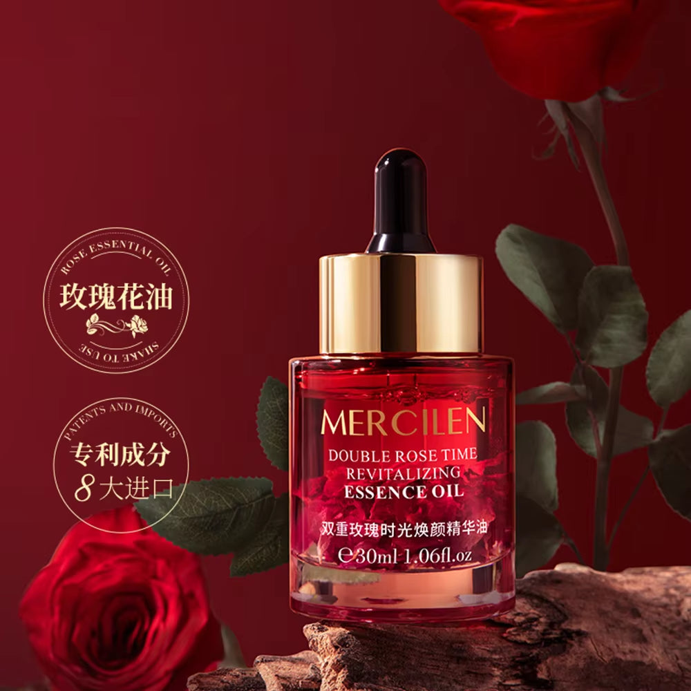 Double Rose Petal Radiance Essence Oil Facial Care Tightening Moisturizing Brightening Face Serum Korean Skin Care Products