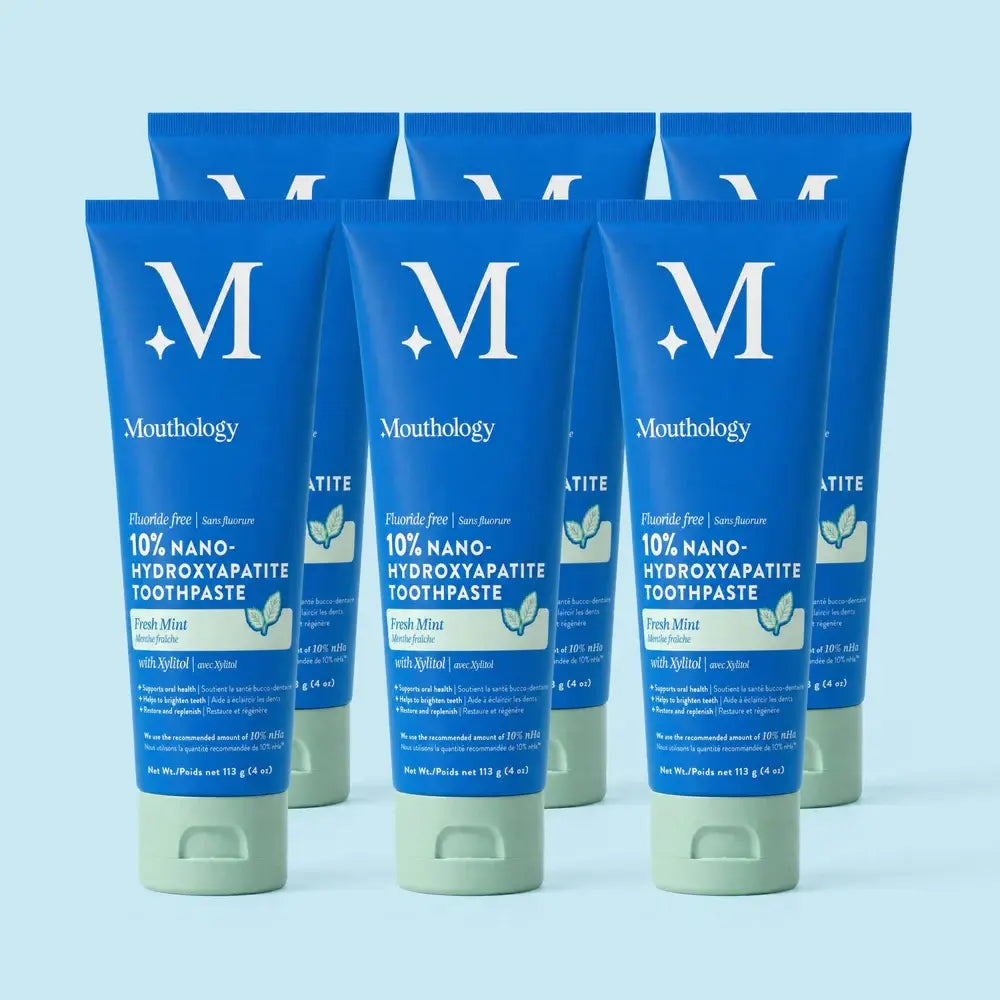 Mouthology 10% Nano-Hydroxyapatite Toothpaste | Fluoride-Free Enamel Care, Fresh Mint, Made in USA, Gentle Formula, Safe for All Oral