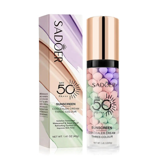 3-In-1 Color Correcting Face Primer | Sunscreen SPF 50 PA+++ - Lightweight Makeup Base with Sheer Natural Finish for Face, Daily Makeup, Beauty Routines, Travel & Everyday Looks