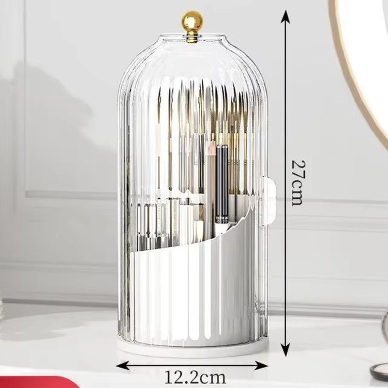 Makeup Brush Holder 360° Rotating Desktop Makeup Organizer Lipstick Eyebrow Pencil Containe