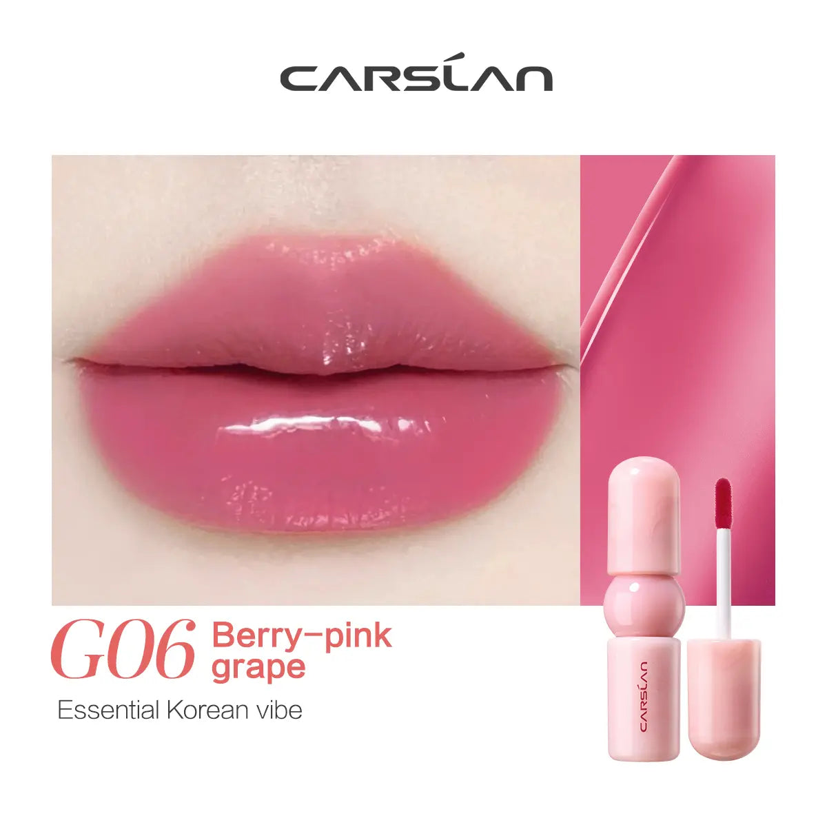 Transform Your Look with CARSLAN Color-Lock Dewy Tint - The Ultimate Moisturizing Watery Shimmer Lipgloss for Long-Lasting, Non-Sticky Perfection