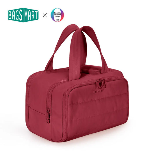 BAGSMART Crush 4-In-1 Puffy Multi-Functional Travel Toiletry Bag for Women Large Capacity Organizer with Handle for Accessories Essentials Toiletries Makeup Organizer Storage Bag Brush Pouch Travel Essentials Tiktokshopsummersale Tiktokshopbacktoschool