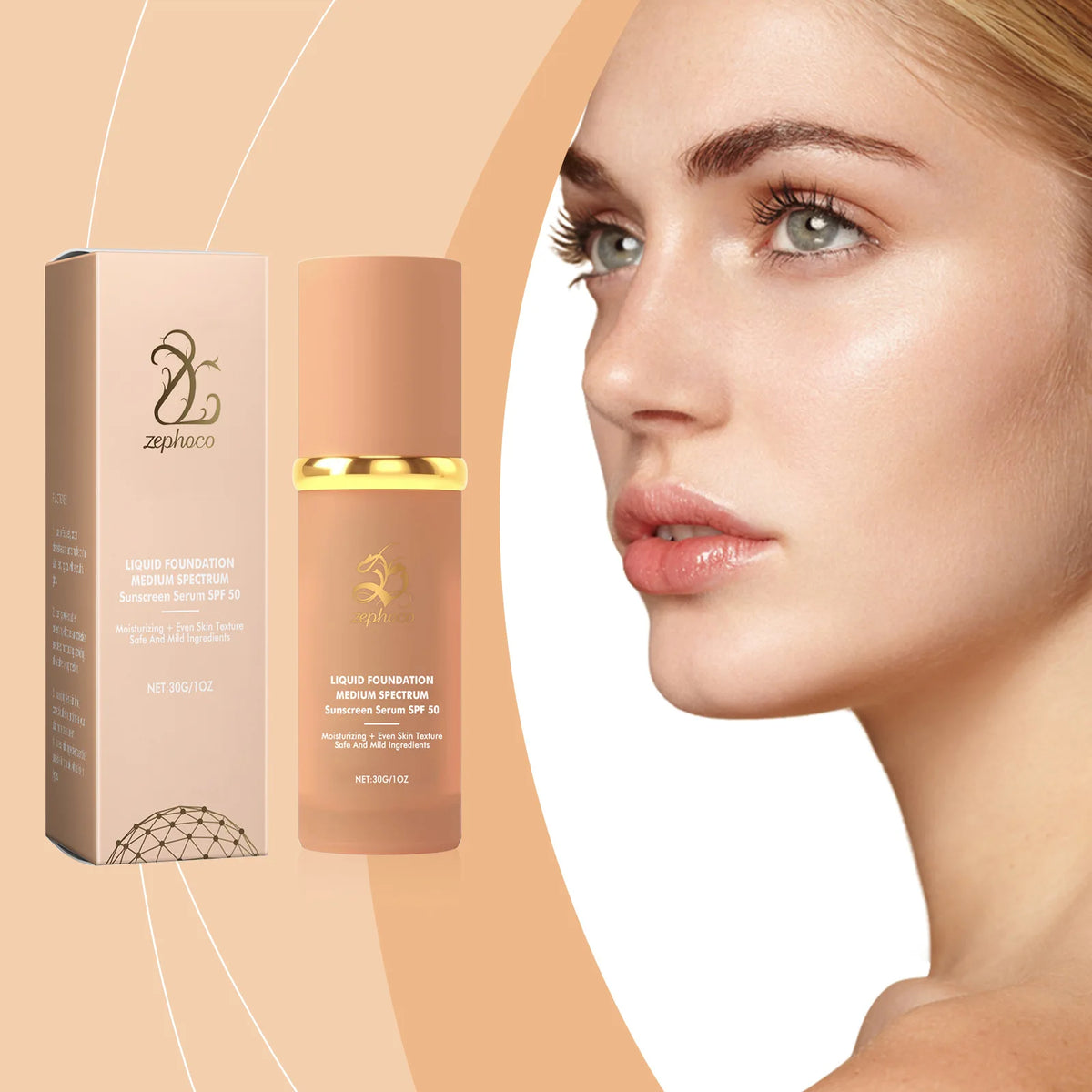Transform Your Look with the 4-in-1 Magic Color Changing Foundation Liquid - Soft Matte, Hydrating, and Waterproof with SPF 50!