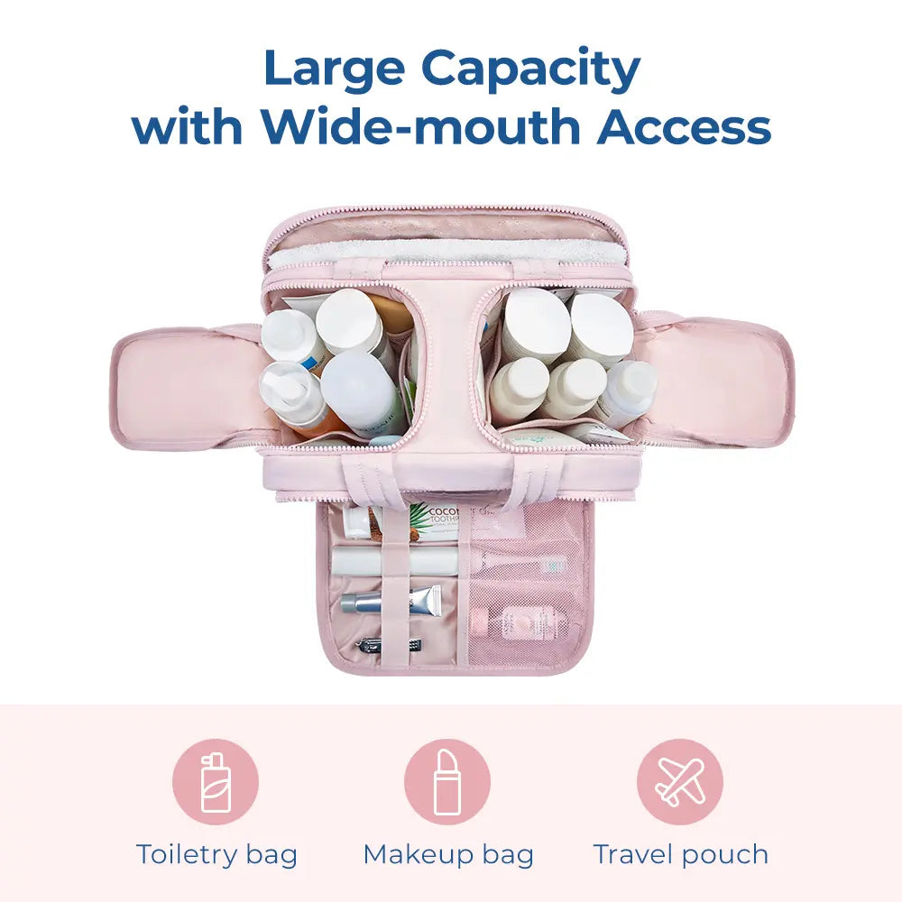 BAGSMART Crush 4-In-1 Puffy Multi-Functional Travel Toiletry Bag for Women Large Capacity Organizer with Handle for Accessories Essentials Toiletries Makeup Organizer Storage Bag Brush Pouch Travel Essentials Tiktokshopsummersale Tiktokshopbacktoschool