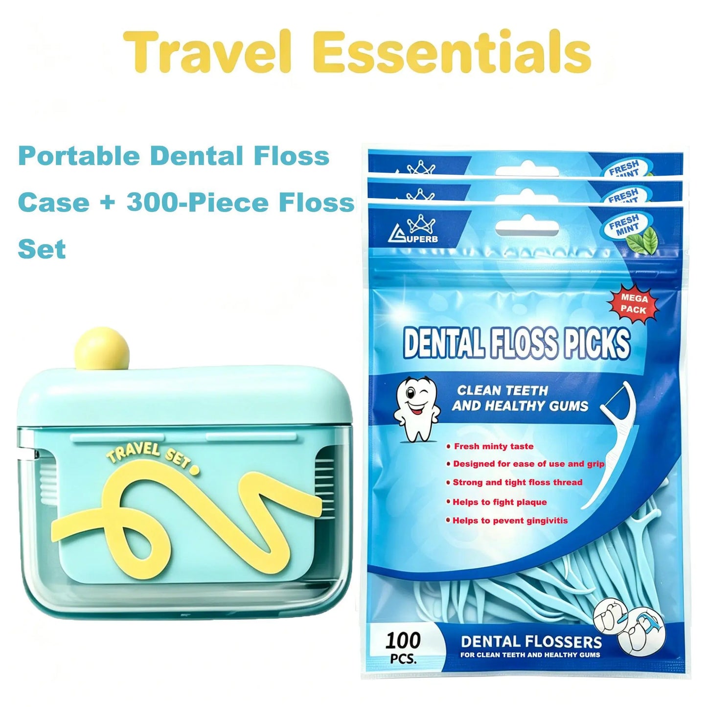 Travel-Sized Storage Case - Features an Automatic Pop-Up Dispenser, Portable and Refillable, Perfect for Oral Care at Home, in Restaurants, and While Traveling.