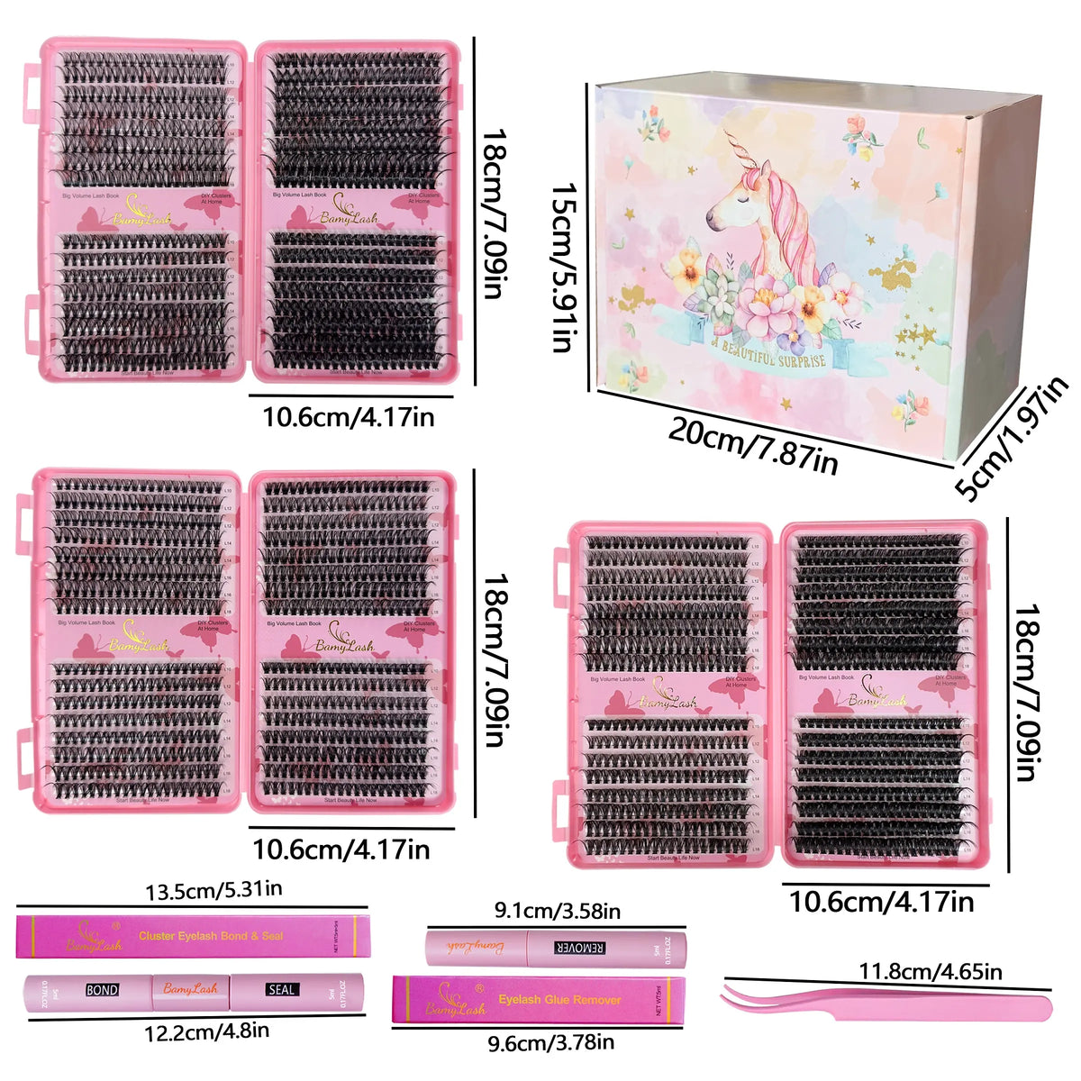 1920Pcs Mixed Styles Lash Clusters Kit (4 Boxes, 30D-60D, 10-18Mm Wispy), Portable Makeup Bag Kit with Lash Bond and Seal, Natural Studio Effect Individual Eyelashes Extensions