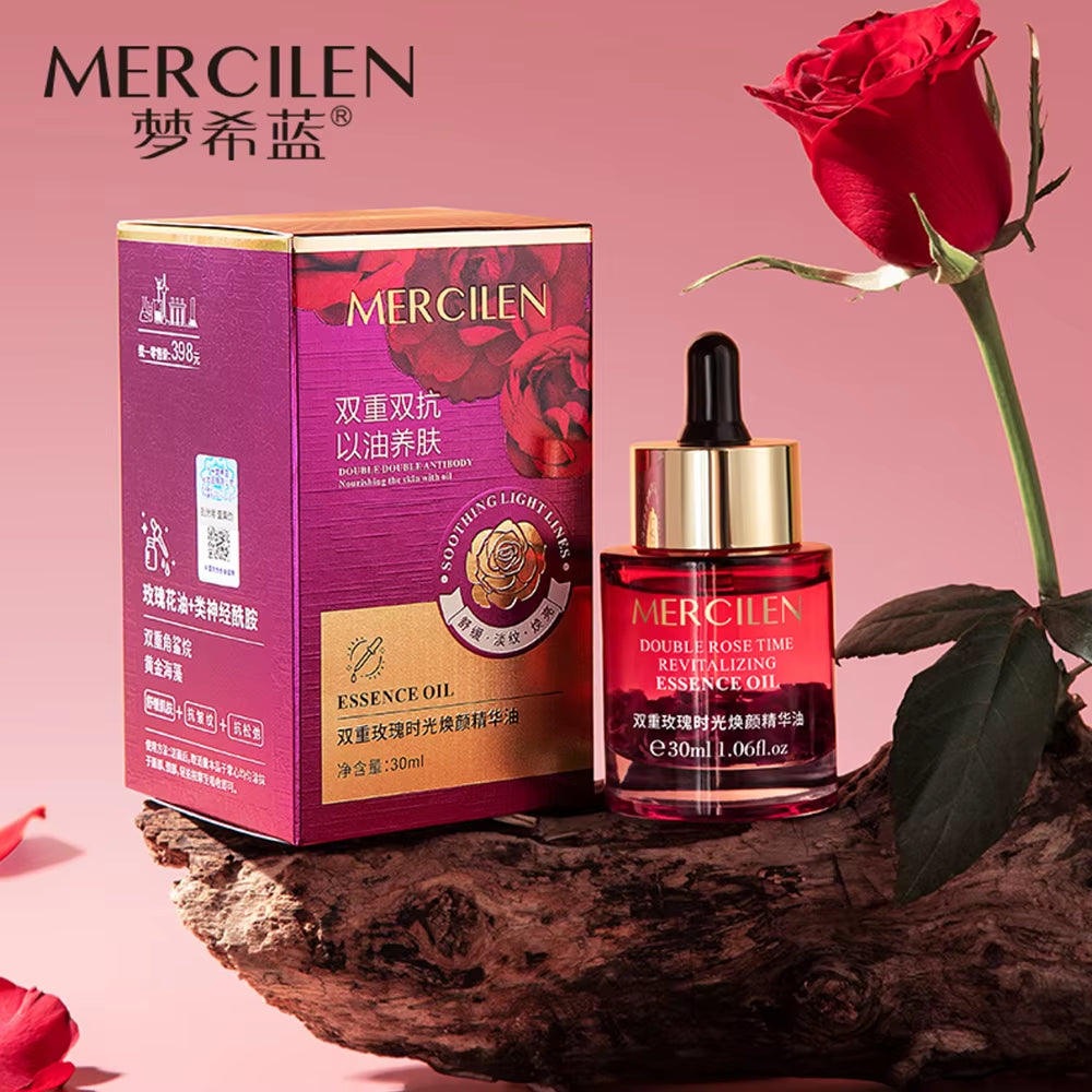 Double Rose Petal Radiance Essence Oil Facial Care Tightening Moisturizing Brightening Face Serum Korean Skin Care Products