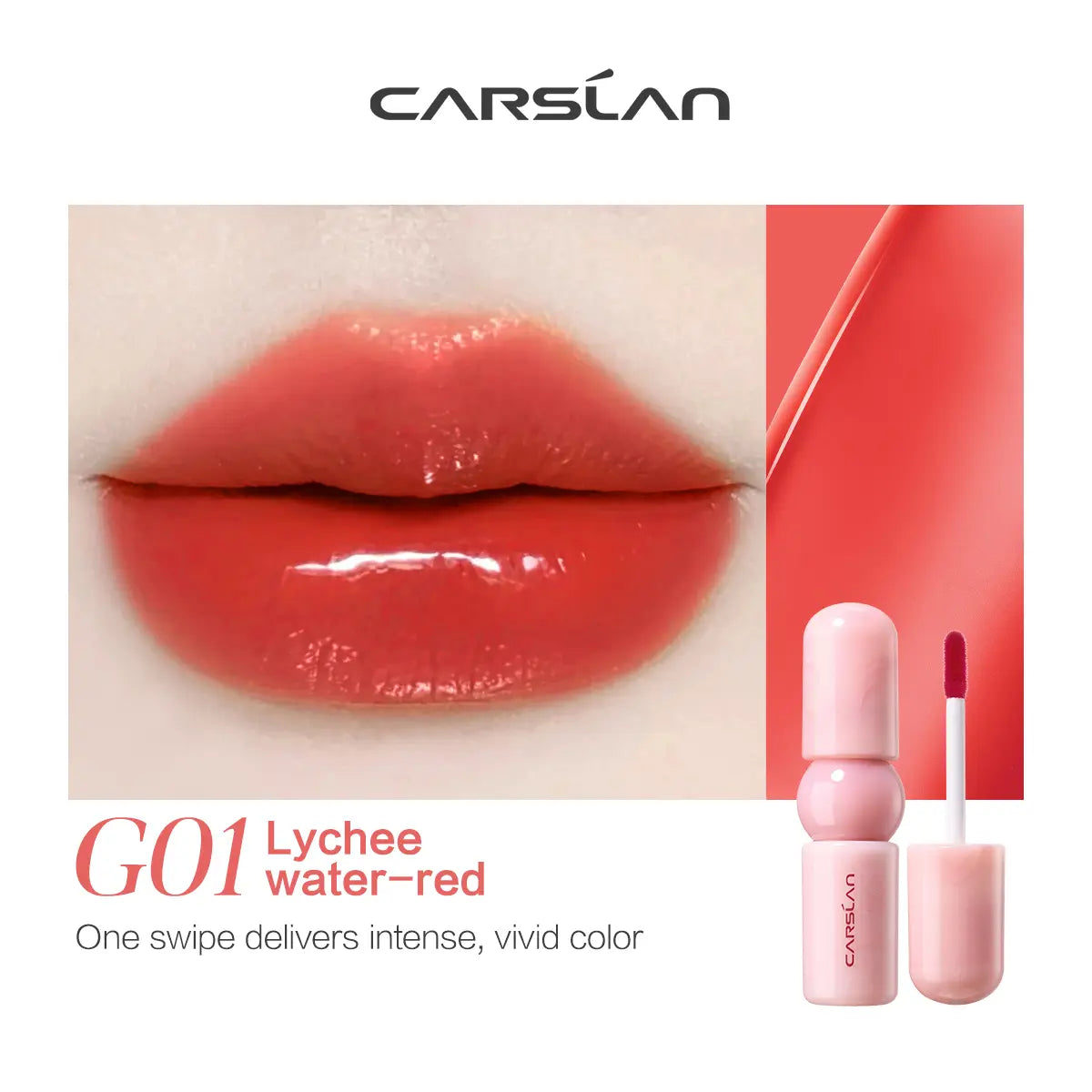 Transform Your Look with CARSLAN Color-Lock Dewy Tint - The Ultimate Moisturizing Watery Shimmer Lipgloss for Long-Lasting, Non-Sticky Perfection