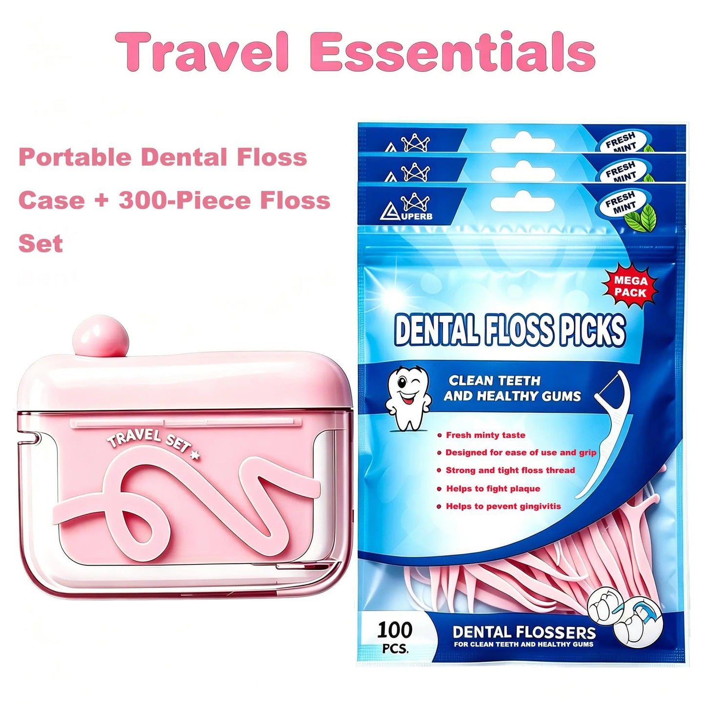 Travel-Sized Storage Case - Features an Automatic Pop-Up Dispenser, Portable and Refillable, Perfect for Oral Care at Home, in Restaurants, and While Traveling.
