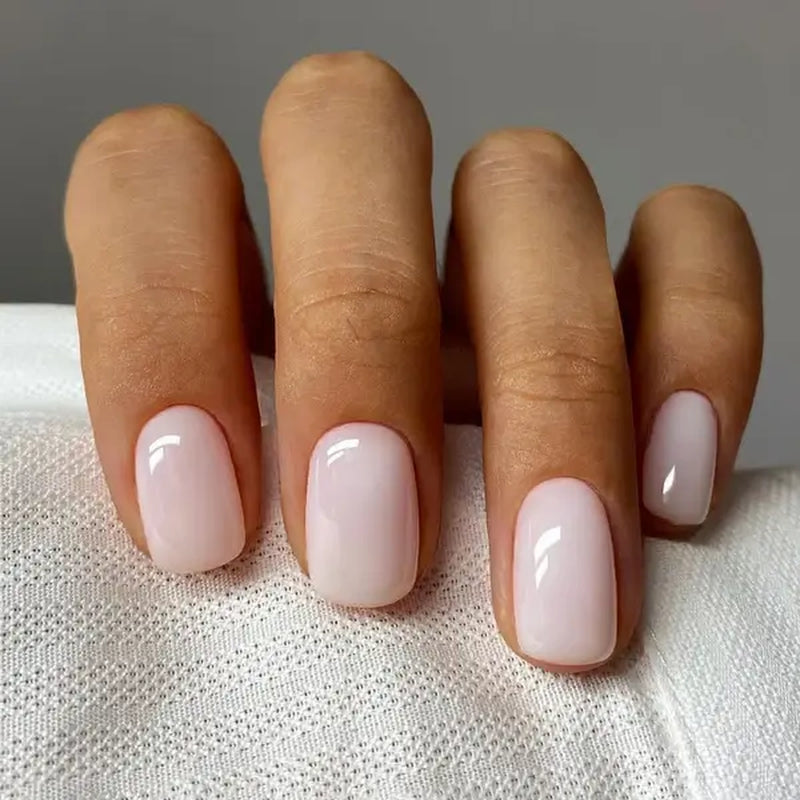 Milky White Press on Nails | Curvlife Nail | 30Pcs | Glossy Natural Finish | Easy Apply, Comfortable & Durable | Daily, Business & Elegant Nail Art | Summervibes