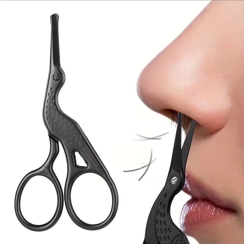 Precision Round Head Stainless Steel Nose Hair Scissors – Perfect for Eyebrows, Beard, and Ear Hair Grooming
