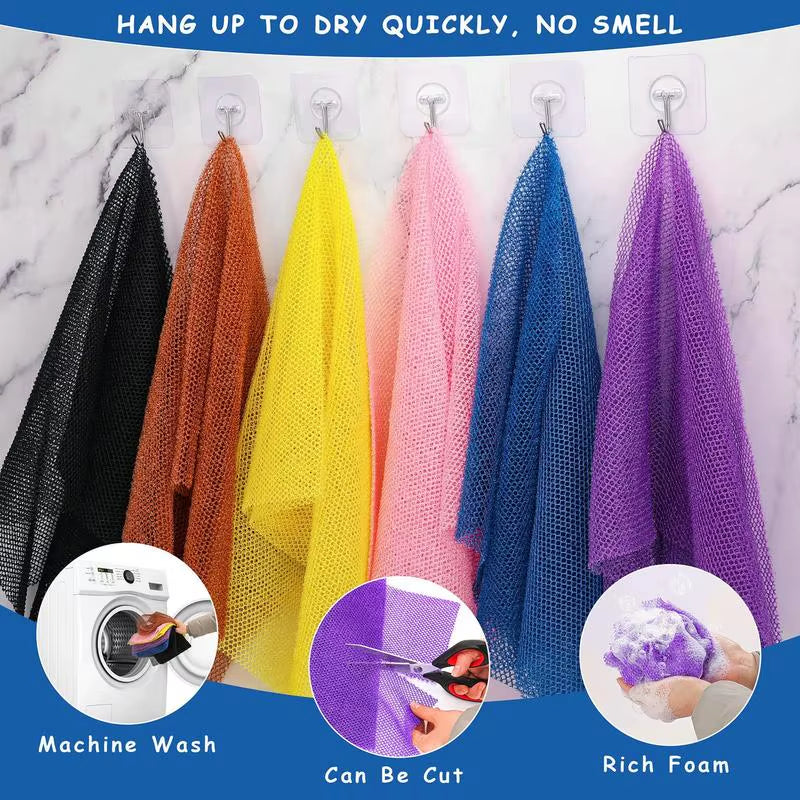 African Sponge African Bath Net Reusable Body Scrubber for Skin Smoother Daily Cleansing Back Scrubber Washcloth for Women Men