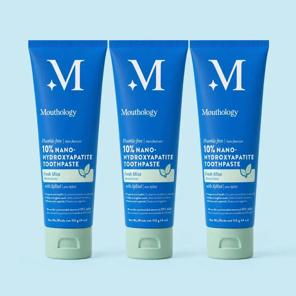 Mouthology 10% Nano-Hydroxyapatite Toothpaste | Fluoride-Free Enamel Care, Fresh Mint, Made in USA, Gentle Formula, Safe for All Oral