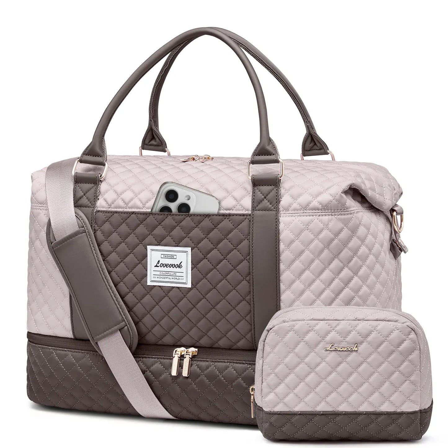 LOVEVOOK Weekender Bag Travel Duffel Bag with Shoe Compartment and Toiletry Bag for Women, Hospital Bag for Mom, Carry on Overnight Bag, Travel Essentials. Tiktokshopbacktoschool
