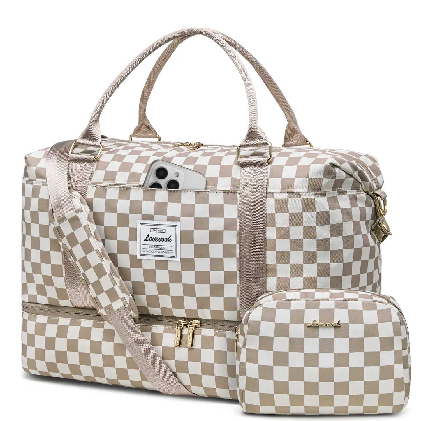 LOVEVOOK Weekender Bag Travel Duffel Bag with Shoe Compartment and Toiletry Bag for Women, Hospital Bag for Mom, Carry on Overnight Bag, Travel Essentials. Tiktokshopbacktoschool