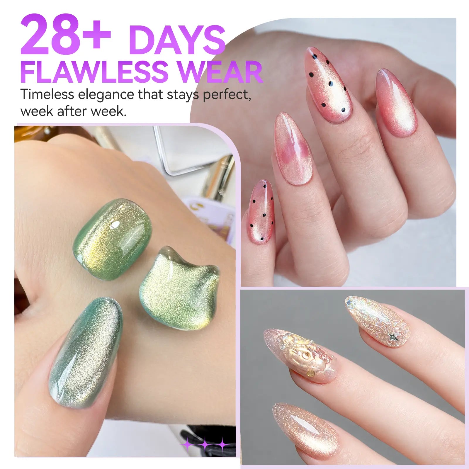 Transform Your Nails with Gelikeec Cat Eye Gel Polish Set - Salon Quality, Chic & Long-Lasting 16Ml