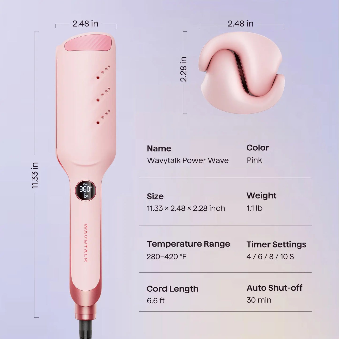 Wavytalk Waver Crimper Hair Tool - Ionic Hair Crimper Iron, Curling Irons for Beach Waves, Dual Voltage, Lightweight, Frizz & Damage Reduction, Travel-Friendly Personal Care Appliance, Hair Tools