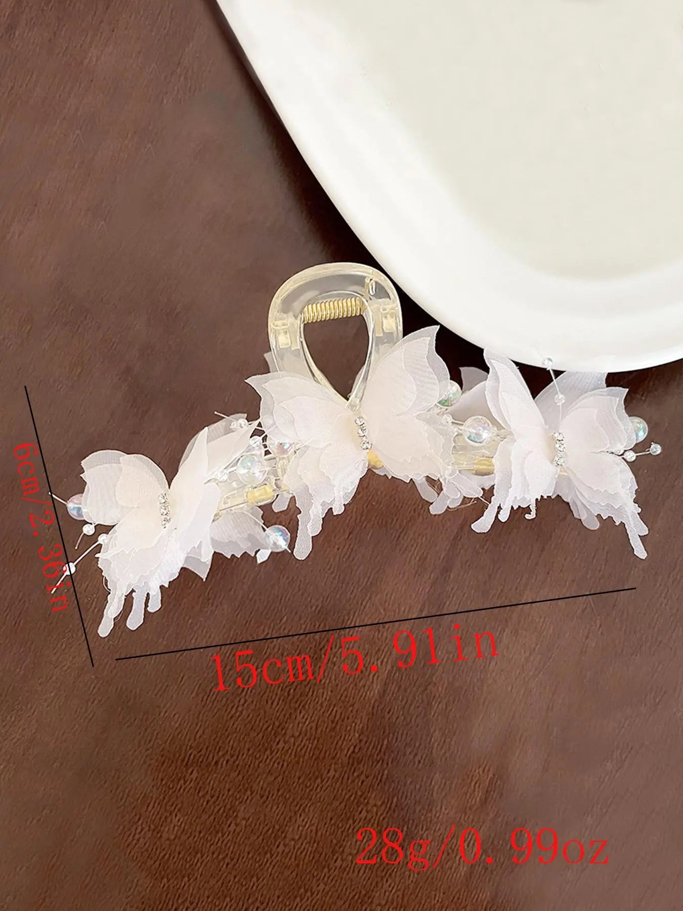 Women'S Elegant Rhinestone Decorated Butterfly Design Hair Claw, Exquisite Trendy Hair Claw for Fall Festival, Fashionable Hair Accessories for Women & Girls, Birthday Gifts