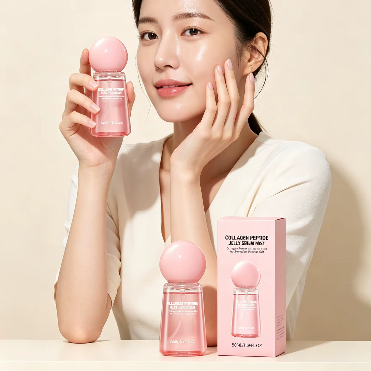 Revitalize Your Skin with Collagen Peptide Jelly Mist Serum - Deep Hydration & Firming Face Care