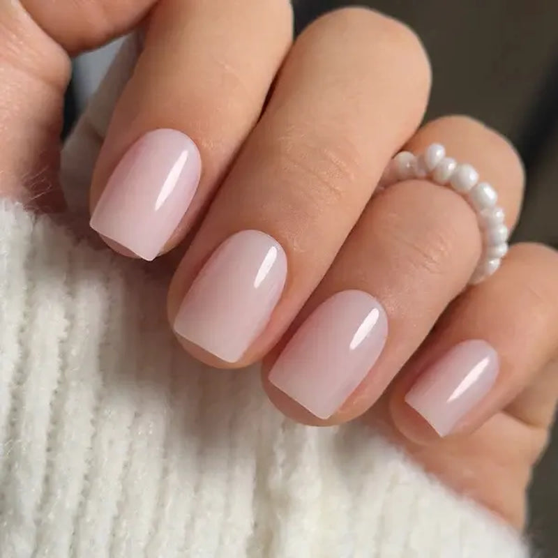 Milky White Press on Nails | Curvlife Nail | 30Pcs | Glossy Natural Finish | Easy Apply, Comfortable & Durable | Daily, Business & Elegant Nail Art | Summervibes