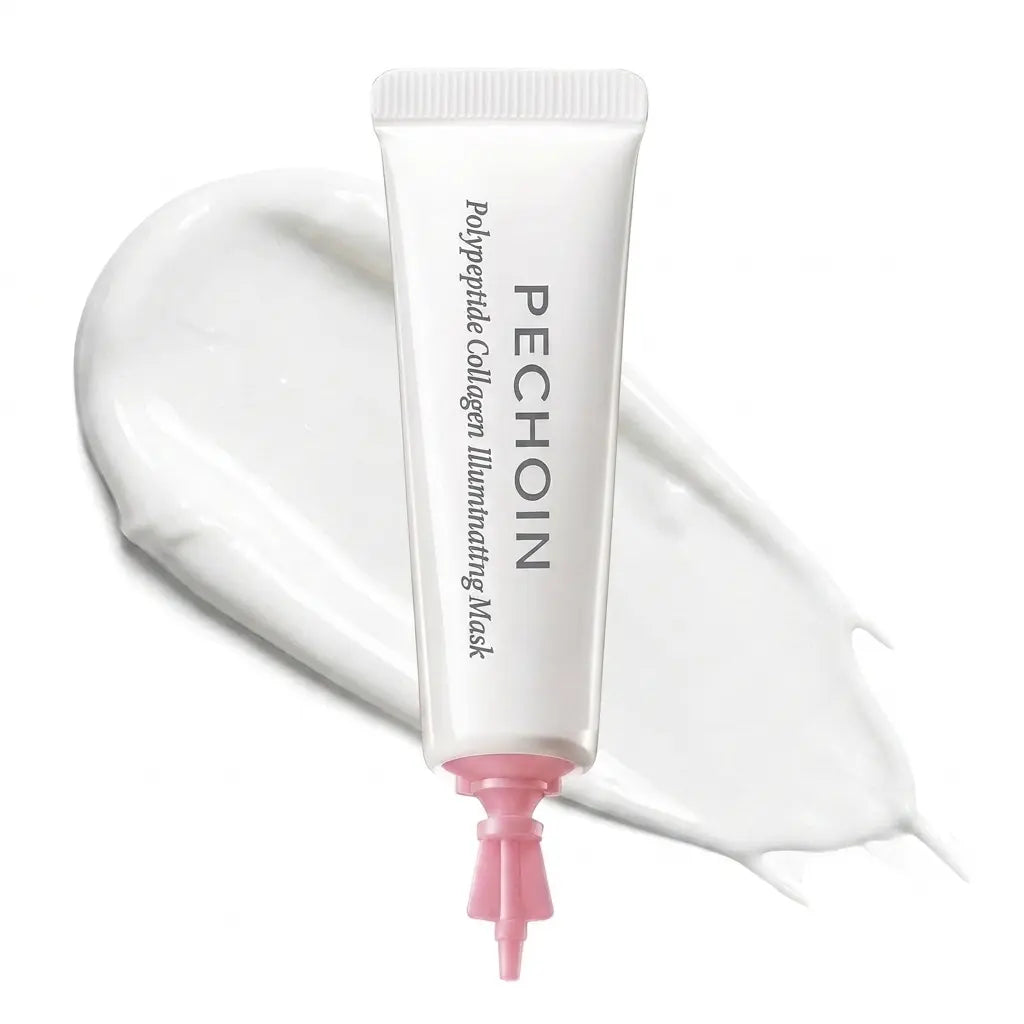 Revitalize Your Skin with Pechoin's Pink Polypeptide Collagen Illuminating Mask - Achieve a Dewy Glow and Firm-Looking Skin with This No-Rinse Cream-to-Clear Face Mask!