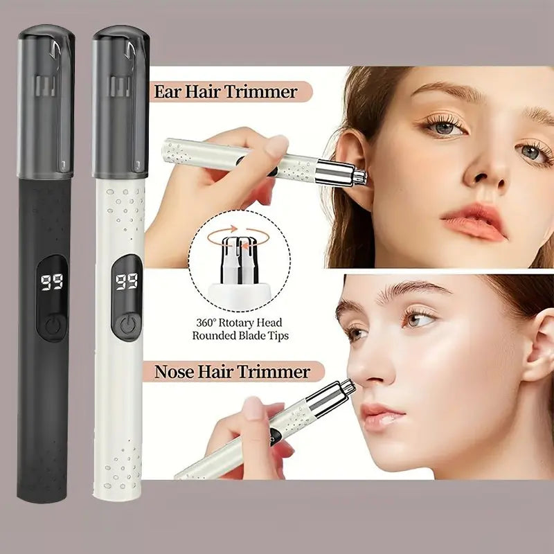 Portable Electric Nose Hair Trimmer for Men and Women, No Pulling Compact USB Rechargeable Trimmer, Suitable for Nose, Eyebrow and Ear Hair Trimming
