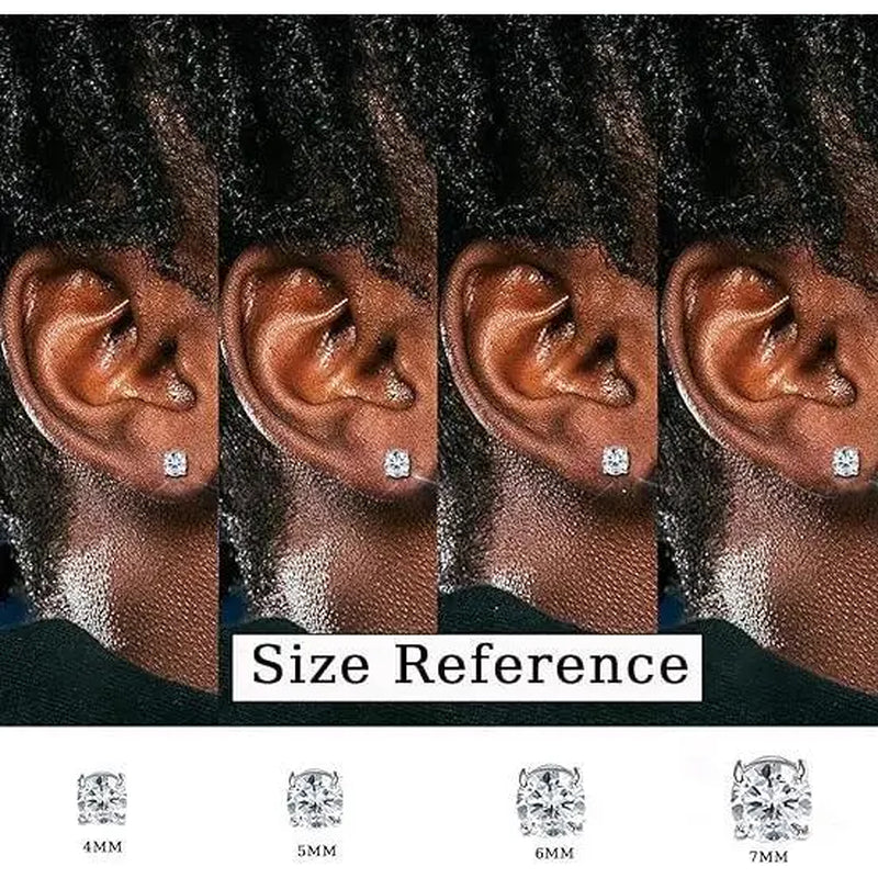 CASSIECA 2-Pair Unisex Stainless Steel Magnetic Studs Earrings Set, Non-Piercing Fake Piercing 5-8MM CZ Jewelry for Adults, Summer Vibes Accessories