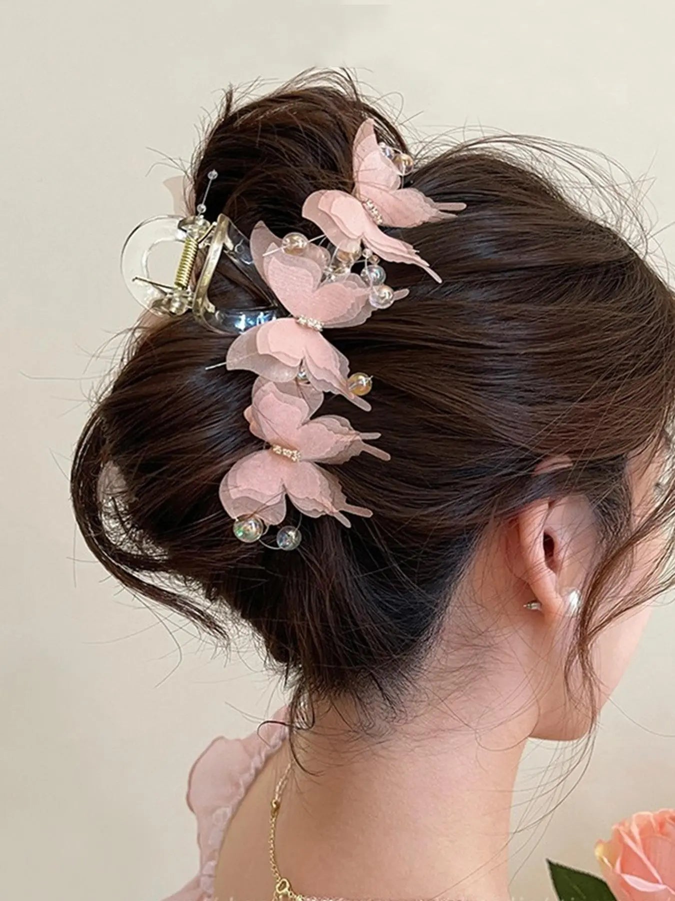 Women'S Elegant Rhinestone Decorated Butterfly Design Hair Claw, Exquisite Trendy Hair Claw for Fall Festival, Fashionable Hair Accessories for Women & Girls, Birthday Gifts