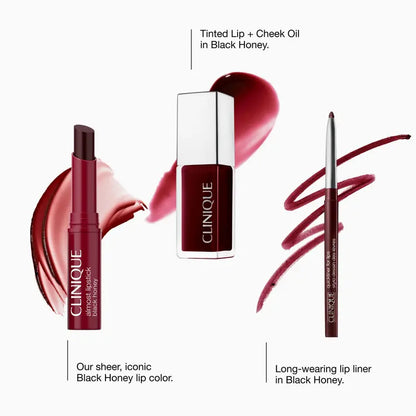 Clinique 3 Piece Black Honey Lip & Cheek Makeup Gift Set ($55 Value!)