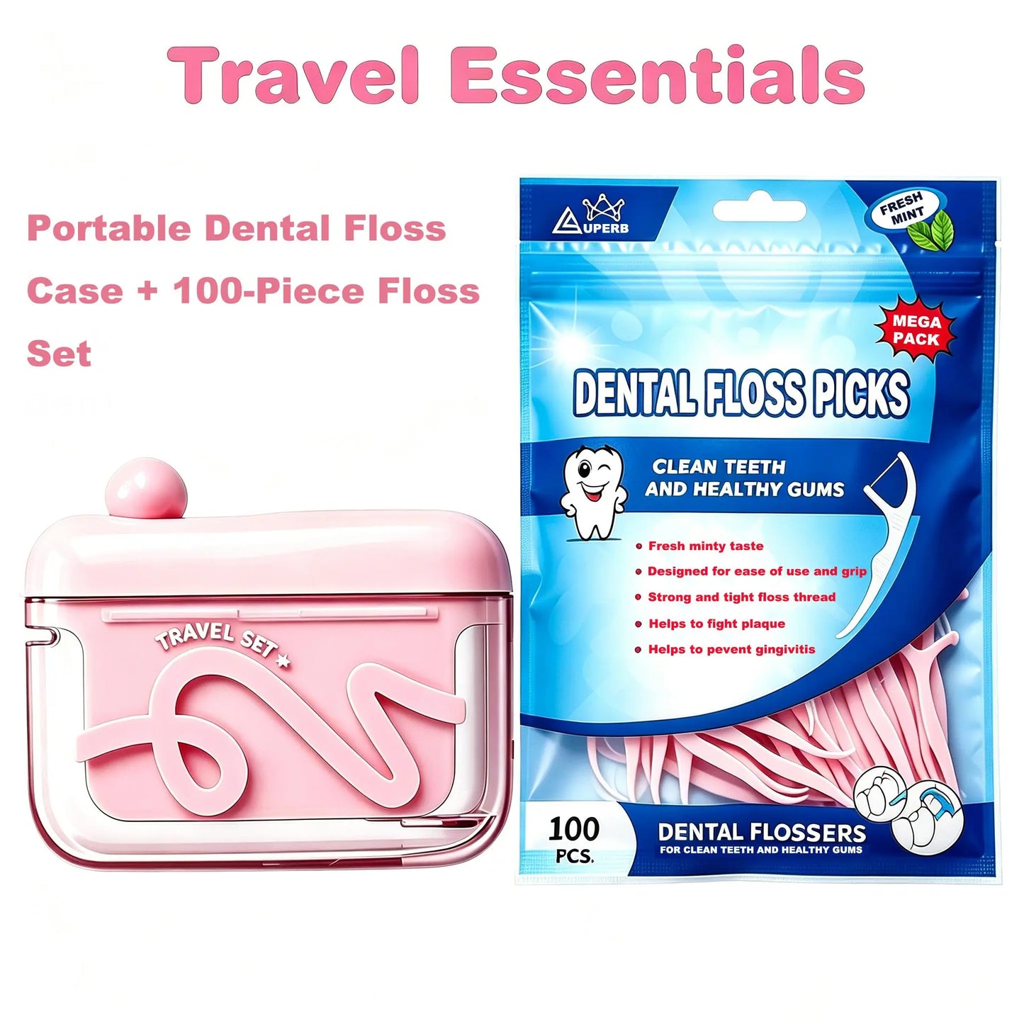 Travel-Sized Storage Case - Features an Automatic Pop-Up Dispenser, Portable and Refillable, Perfect for Oral Care at Home, in Restaurants, and While Traveling.