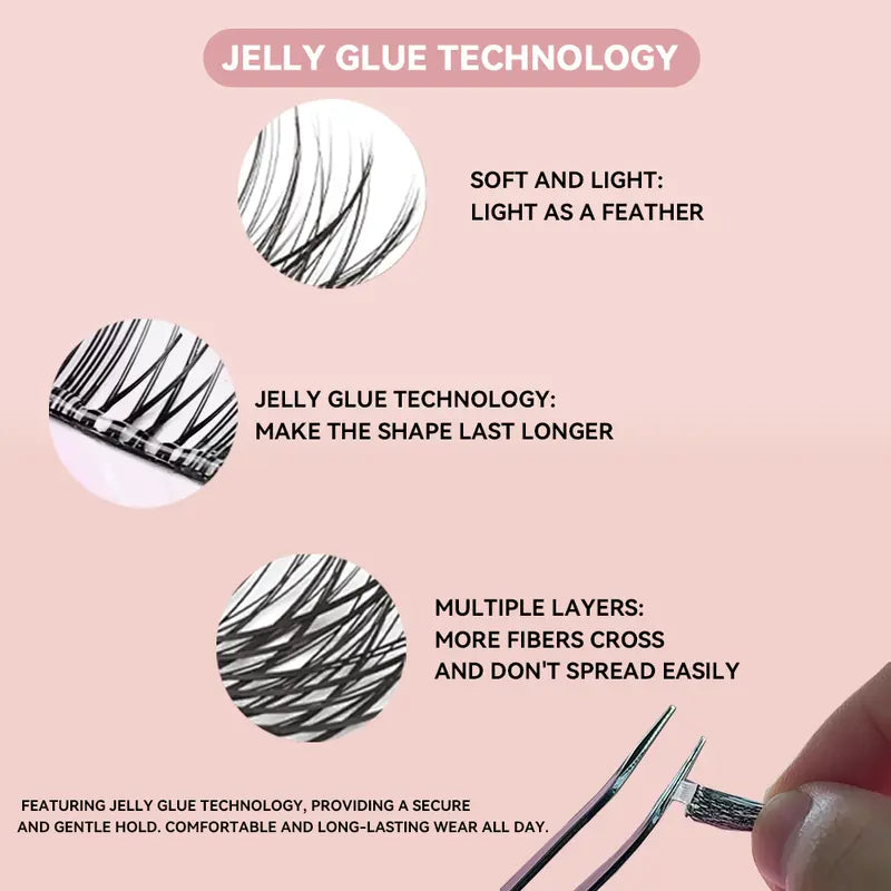 COFIER Fuzzy Volume Lash Kit - 12Mm-20Mm Length, No Glue Needed, Self-Grafting, Beginner Friendly Eyelashes Makeup Cosmetic Flawless #Summervibes