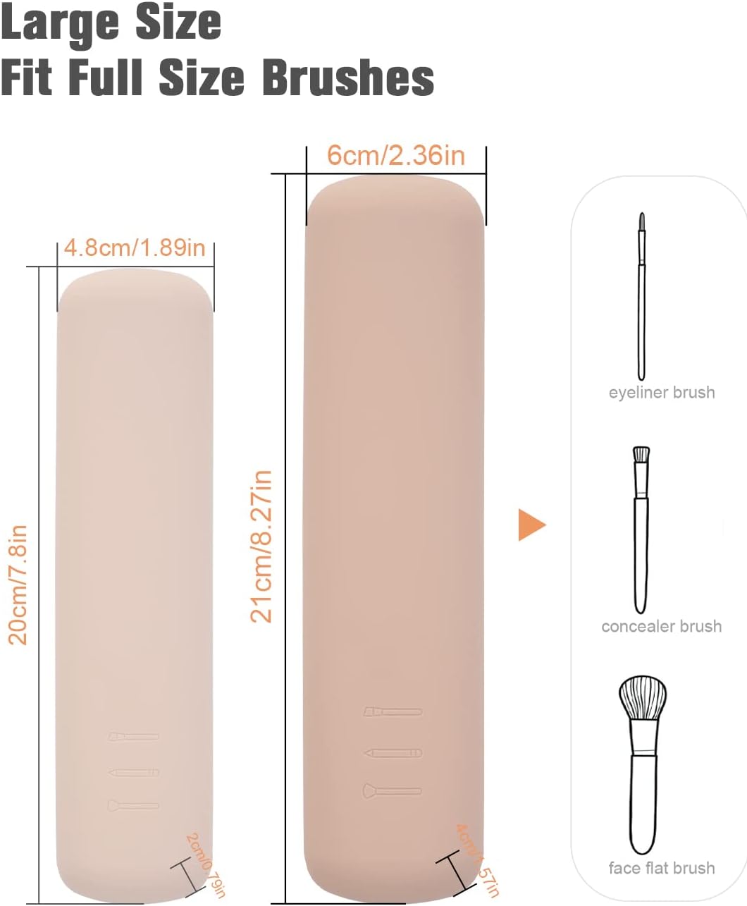 FERYES Premium Large Travel Makeup Brush Holder - Sleek Magnetic Silicone Organizer for Effortless Beauty On-the-Go