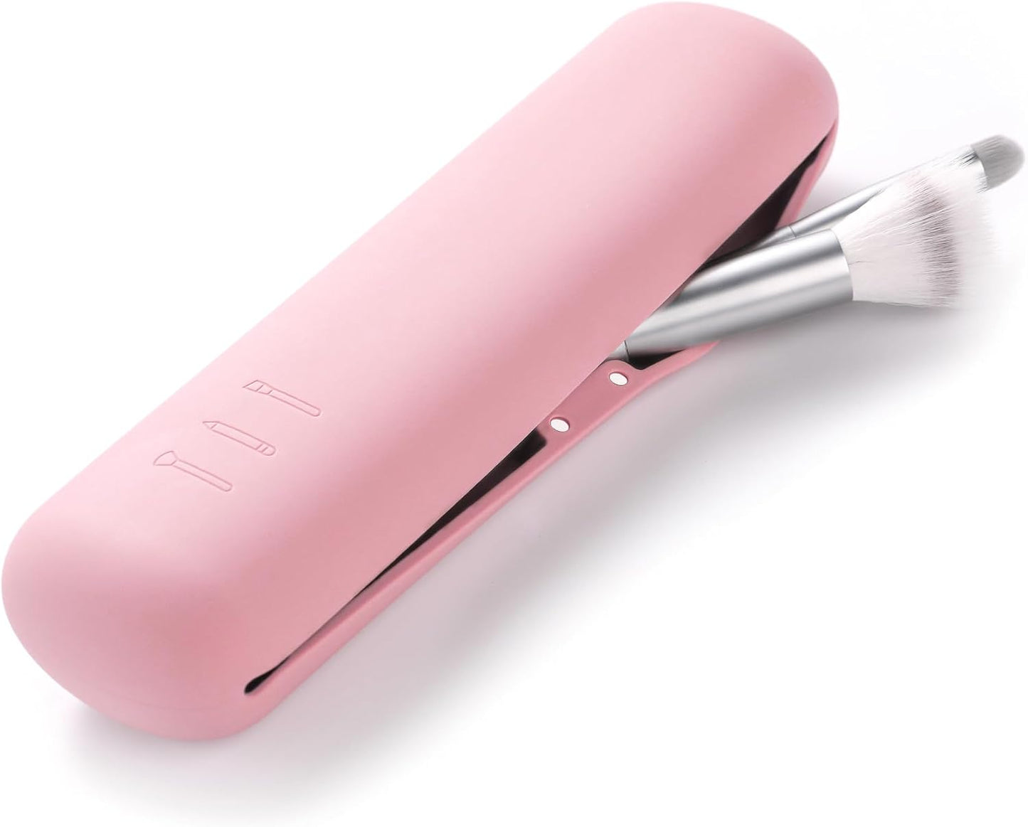 FERYES Premium Large Travel Makeup Brush Holder - Sleek Magnetic Silicone Organizer for Effortless Beauty On-the-Go