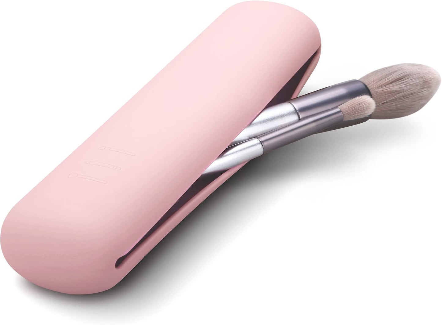 FERYES Premium Large Travel Makeup Brush Holder - Sleek Magnetic Silicone Organizer for Effortless Beauty On-the-Go