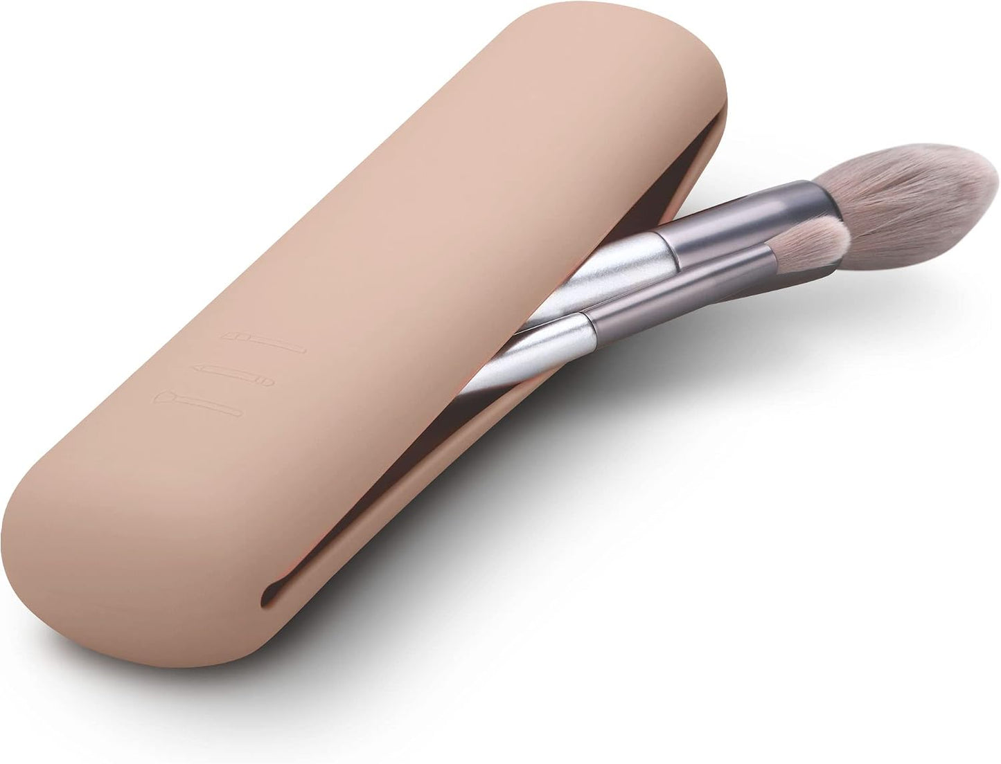 FERYES Premium Large Travel Makeup Brush Holder - Sleek Magnetic Silicone Organizer for Effortless Beauty On-the-Go