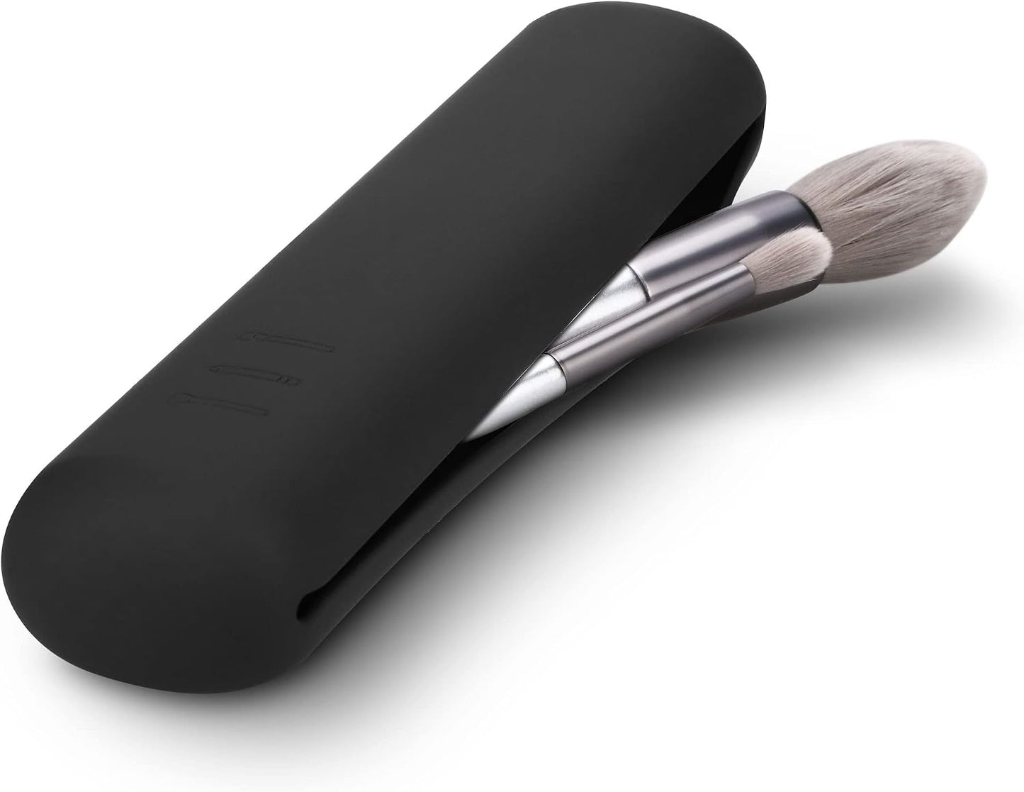 FERYES Premium Large Travel Makeup Brush Holder - Sleek Magnetic Silicone Organizer for Effortless Beauty On-the-Go