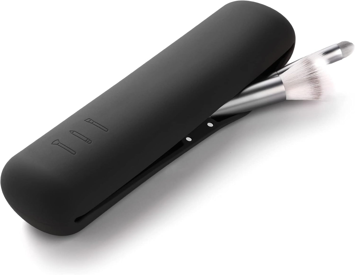 FERYES Premium Large Travel Makeup Brush Holder - Sleek Magnetic Silicone Organizer for Effortless Beauty On-the-Go