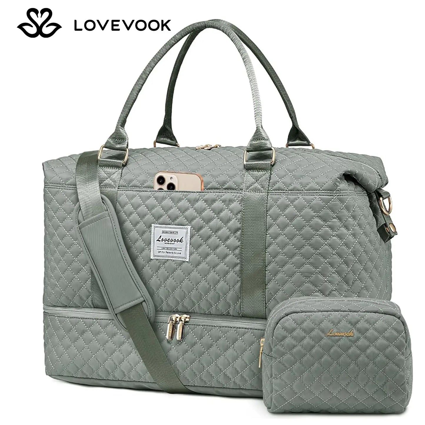 LOVEVOOK Weekender Bag Travel Duffel Bag with Shoe Compartment and Toiletry Bag for Women, Hospital Bag for Mom, Carry on Overnight Bag, Travel Essentials. Tiktokshopbacktoschool
