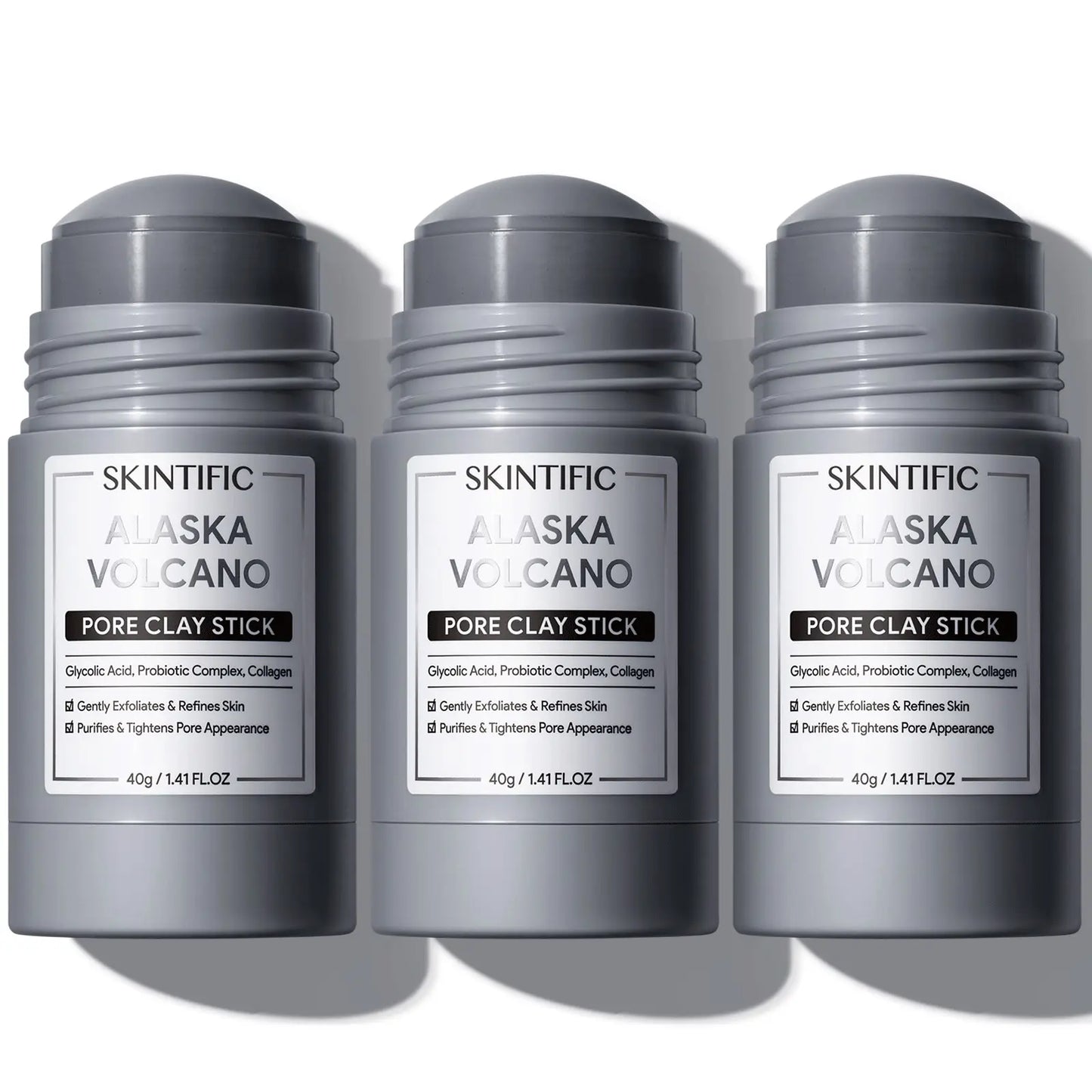 [BUY 2 save 30%]SKINTIFIC Alaska Volcano Pore Clay Stick Cleansing Blackhead Remover Face Mask Stick with Natural Clay Gentle Exfoliating Smoothing Skin Non-Drying Skincare