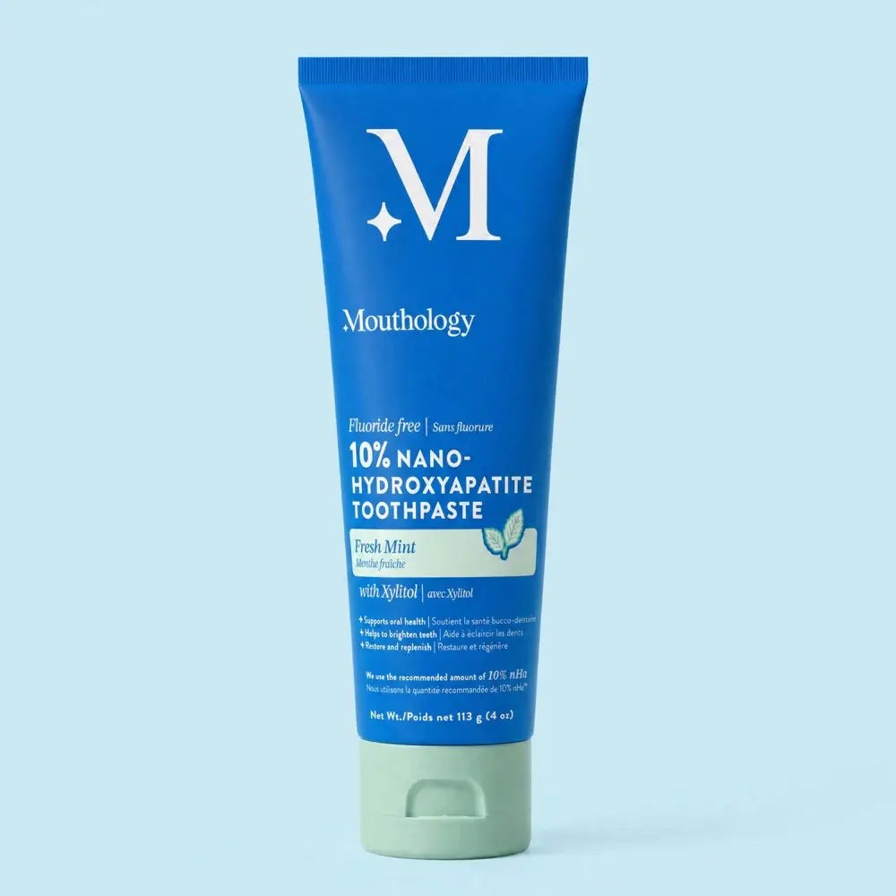 Mouthology 10% Nano-Hydroxyapatite Toothpaste | Fluoride-Free Enamel Care, Fresh Mint, Made in USA, Gentle Formula, Safe for All Oral