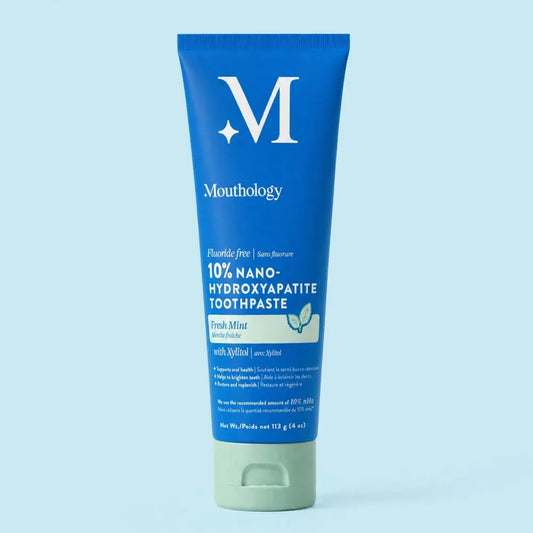 Mouthology 10% Nano-Hydroxyapatite Toothpaste | Fluoride-Free Enamel Care, Fresh Mint, Made in USA, Gentle Formula, Safe for All Oral