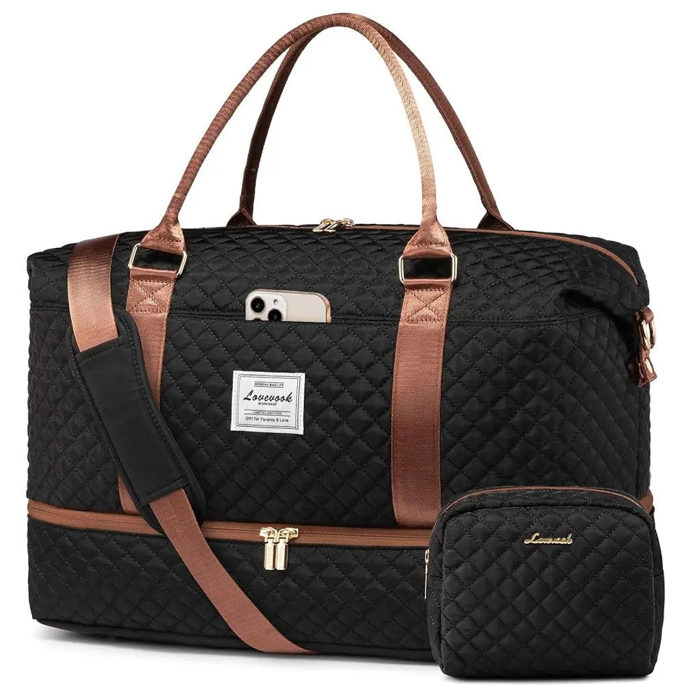 LOVEVOOK Weekender Bag Travel Duffel Bag with Shoe Compartment and Toiletry Bag for Women, Hospital Bag for Mom, Carry on Overnight Bag, Travel Essentials. Tiktokshopbacktoschool