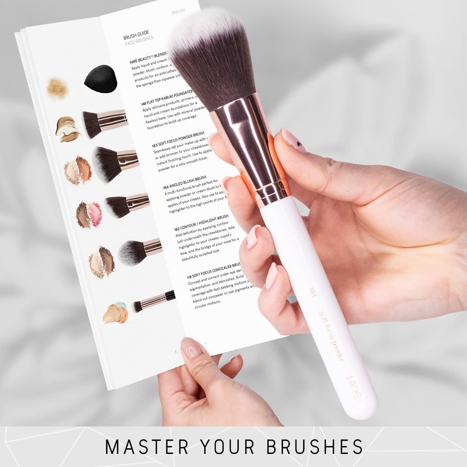 15-Piece Award-Winning Professional Makeup Brush Set - Vegan Brushes with Case, Sponge, Cleaner, and Guide in Gift Box