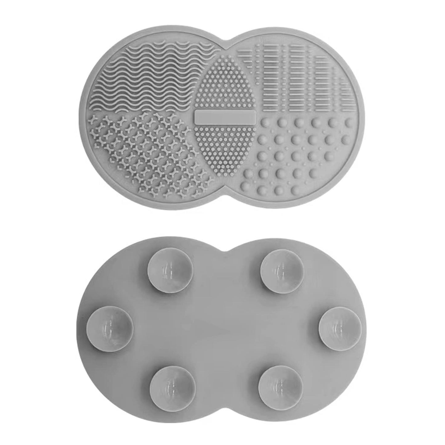 Revolutionary Silicone Cleaner Mat for Makeup Brushes and Sponges - Effortless Hygiene in Gray