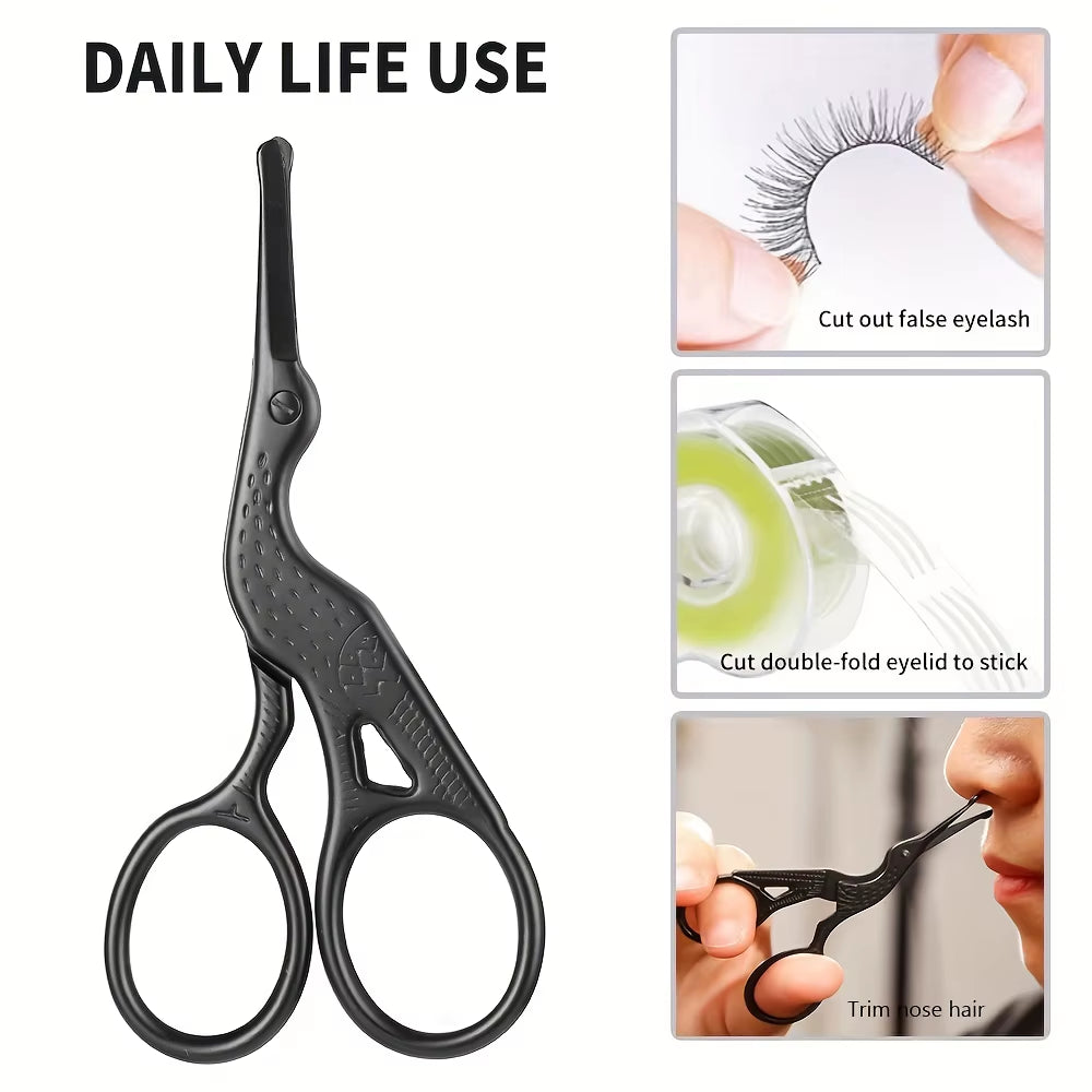 Precision Round Head Stainless Steel Nose Hair Scissors – Perfect for Eyebrows, Beard, and Ear Hair Grooming