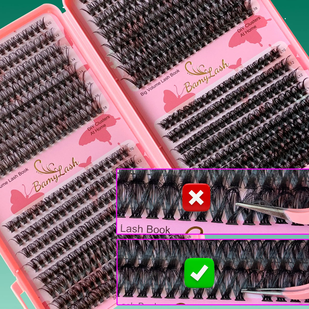 1920Pcs Mixed Styles Lash Clusters Kit (4 Boxes, 30D-60D, 10-18Mm Wispy), Portable Makeup Bag Kit with Lash Bond and Seal, Natural Studio Effect Individual Eyelashes Extensions